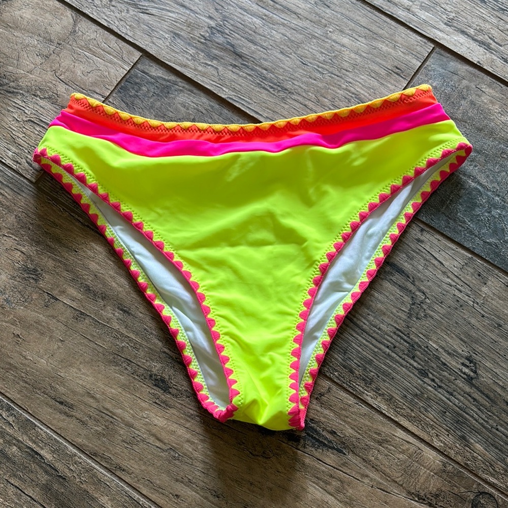🌟POPVIL Neon Yellow and Pink Bikini Bottoms